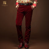 FANZHUAN Men's male man New Dress Embroidery Banquet Wedding Fashion Slim Black Red Autumn Winter Straight Pants trousers 14844
