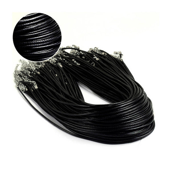 Fashion DIY Black Leather Chain Necklace Women Handmade Leather Cord Rope Pendant Necklace Men For Jewelry Making Accessories