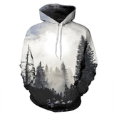 Headbook New Fashion Autumn Winter Men/women Thin Sweatshirts With Hat 3d Print Trees Hooded Hoodies Tops Pullovers