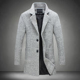 2018 New Winter Wool Coat Men Leisure Long Sections Woolen Coats Men's Pure Color Casual Fashion Jackets / Casual Men Overcoat