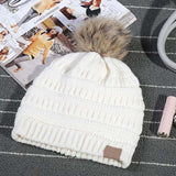New 2018 Women's Fashion Knitted Parent-child Cap Autumn Winter Men Warm Hat Skullies Brand Heavy Hair Ball Twist Beanies
