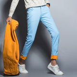 2018 New Fashion Brand Men Winter Thick Warm Fleece Denim Jeans Mens Keep Warm Overalls Trousers Washed Pants Plus Size 38