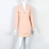 Autumn Winter Sweater Dress Sexy V Neck Zipper Dresses Warm Bodycon Mini Dresses Fashion Zip-up Women Dress New GV101