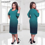 fashionable women dresses big size NEW 2019 plus size women clothing 6xl winter dress casual o-neck Plaid office bodycon Dress