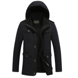 New Fashion Men's Fleece Overcoat Thickening Winter Coat Parka Mens Super Warm Greatcoat Cotton Casual Jacket Plus Size L-6XL