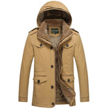 New Fashion Men's Fleece Overcoat Thickening Winter Coat Parka Mens Super Warm Greatcoat Cotton Casual Jacket Plus Size L-6XL