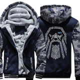 winter sweatshirt raglan print jacket tracksuit Odin Vikings hoodies for men 2019 new fashion wool liner Camouflage sleeve coats