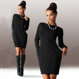 l Fashion Autumn Winter Women Dress New Casual Clothing Work Wear Office Party Dresses Long Sleeve Plus Size Vestidos
